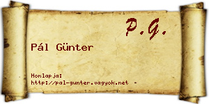 Pál Günter névjegykártya
